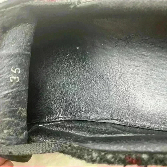 𝅺joshua Sanders Tweed Plaid Slip On Sneakers Red/Gray - Picture 6 of 7